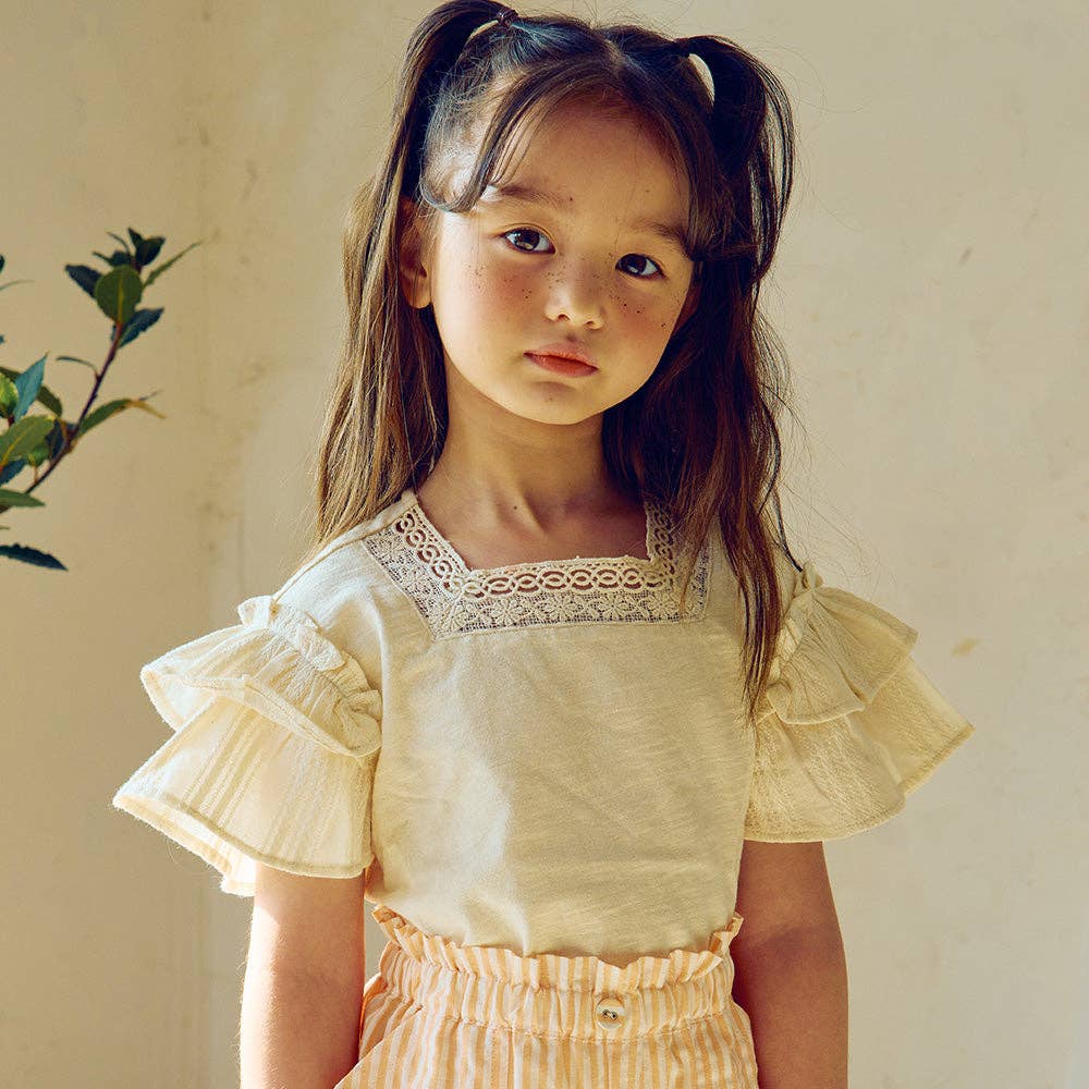 Square Neck Tiered Wide Sleeve