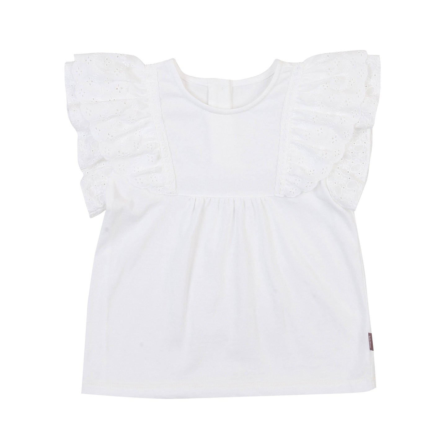 Ruffled Eyelet Angel Sleeve T-Shirt