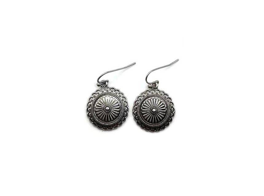 Western Small Concho Earring
