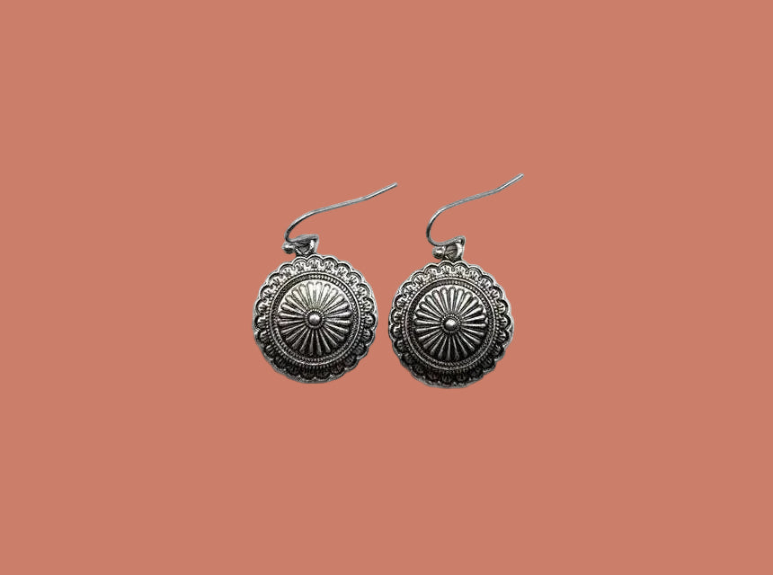 Western Small Concho Earring
