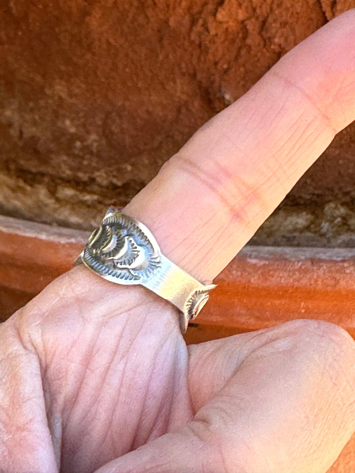 The Cassidy Sterling Flower Cigar Band Ring: 8 Ring 125