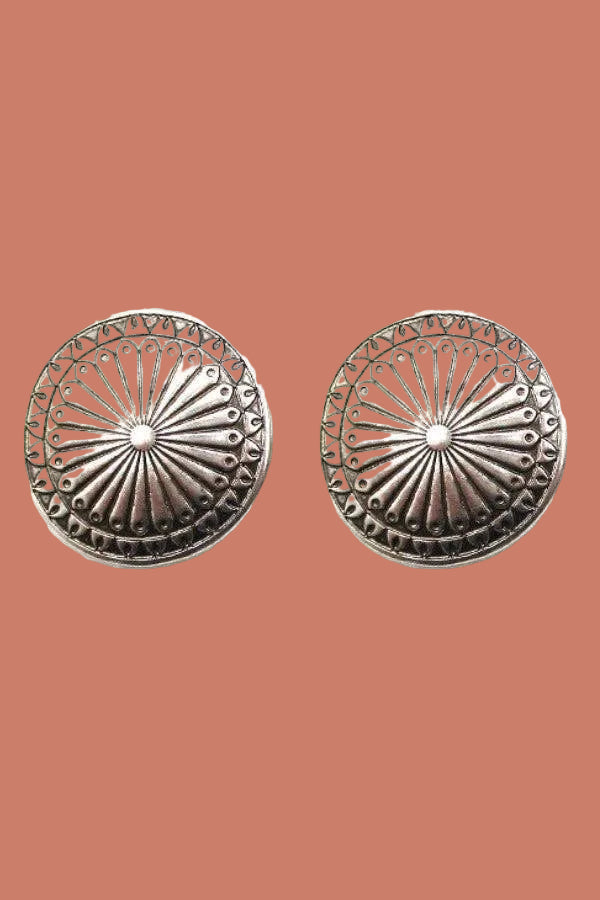 WESTERN ROUND CONCHO EARRINGS