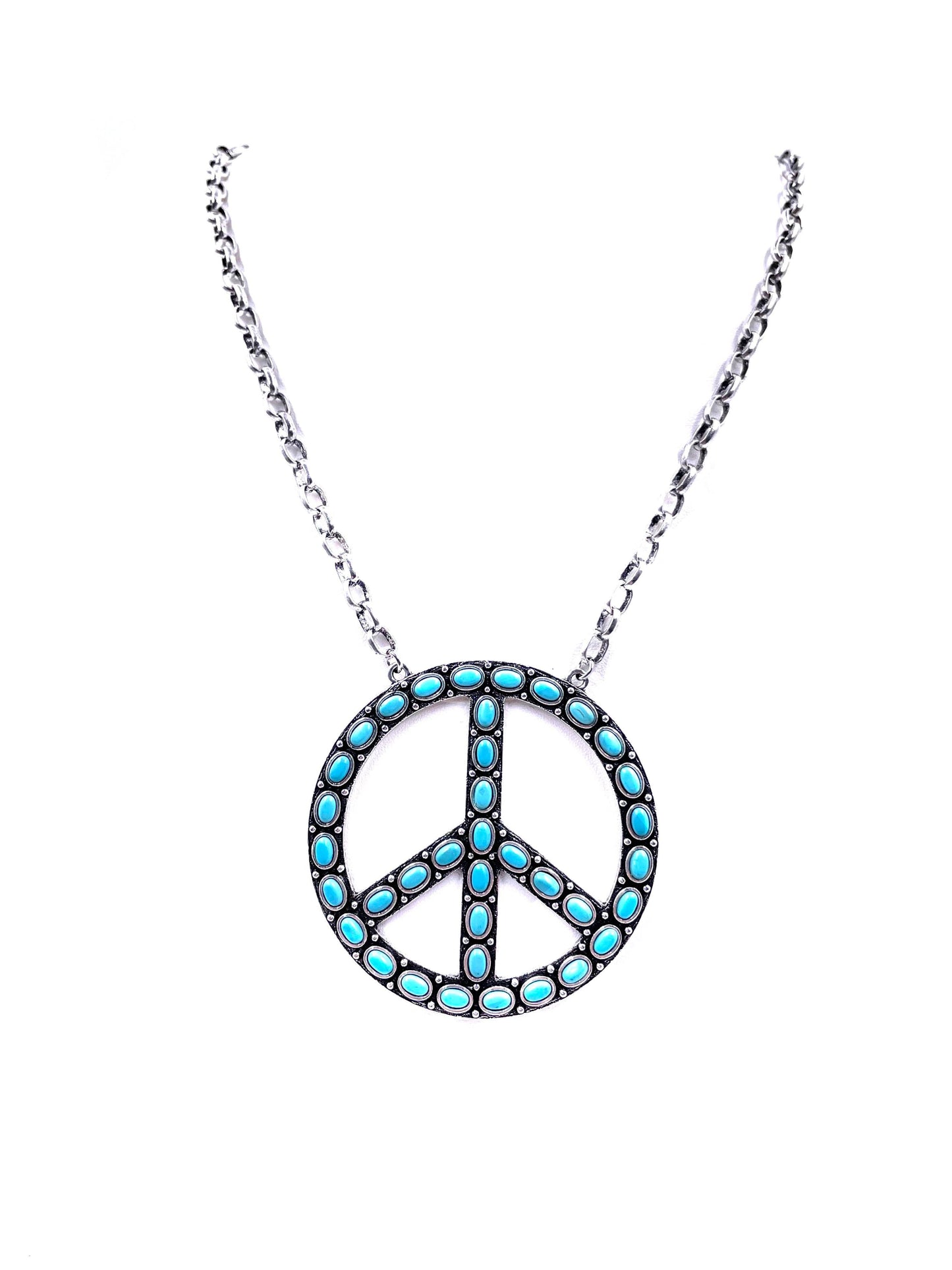Western Large Peace Sign Necklace
