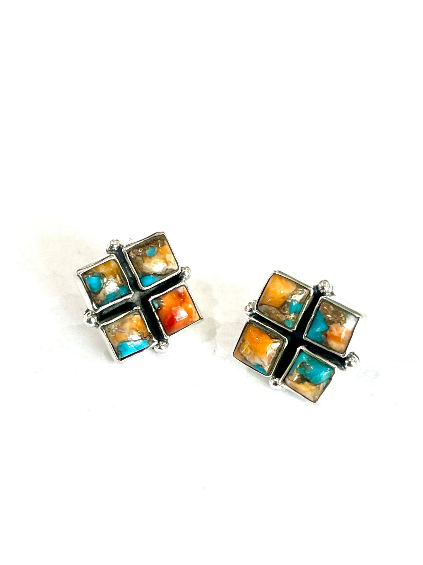 Nizhoni Handmade Spice & Sterling Silver Earrings: Spice