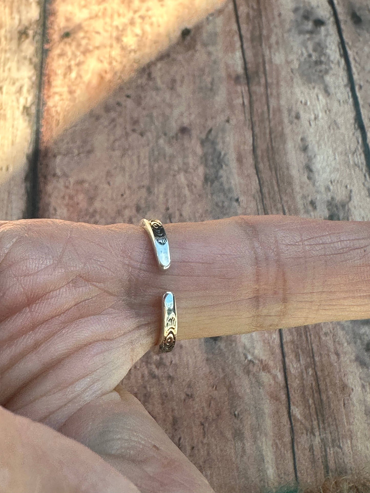 Stackable Stackers Natural Number 8 Stone Sterling Silver Adjustable Band: Adjustable ring 119