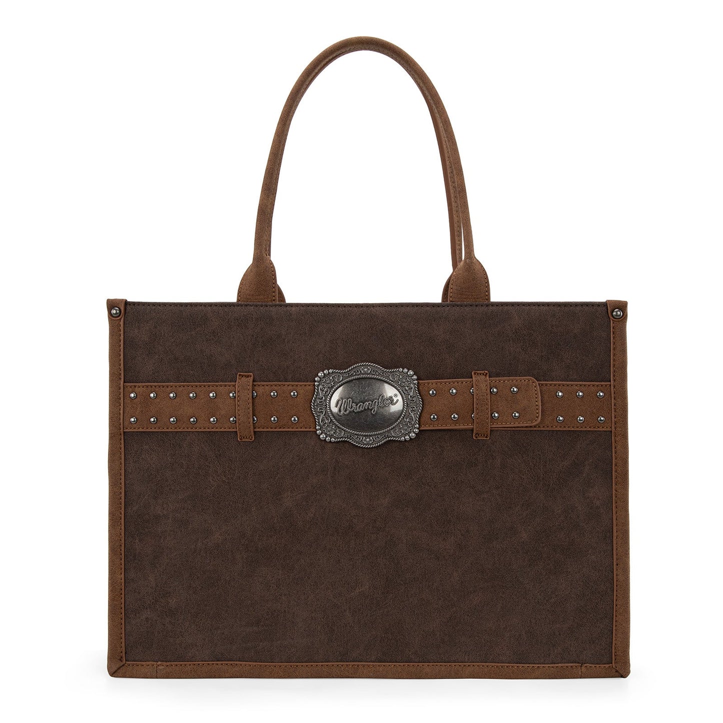 Wrangler Buckle Concealed Carry Large Tote-Coffee