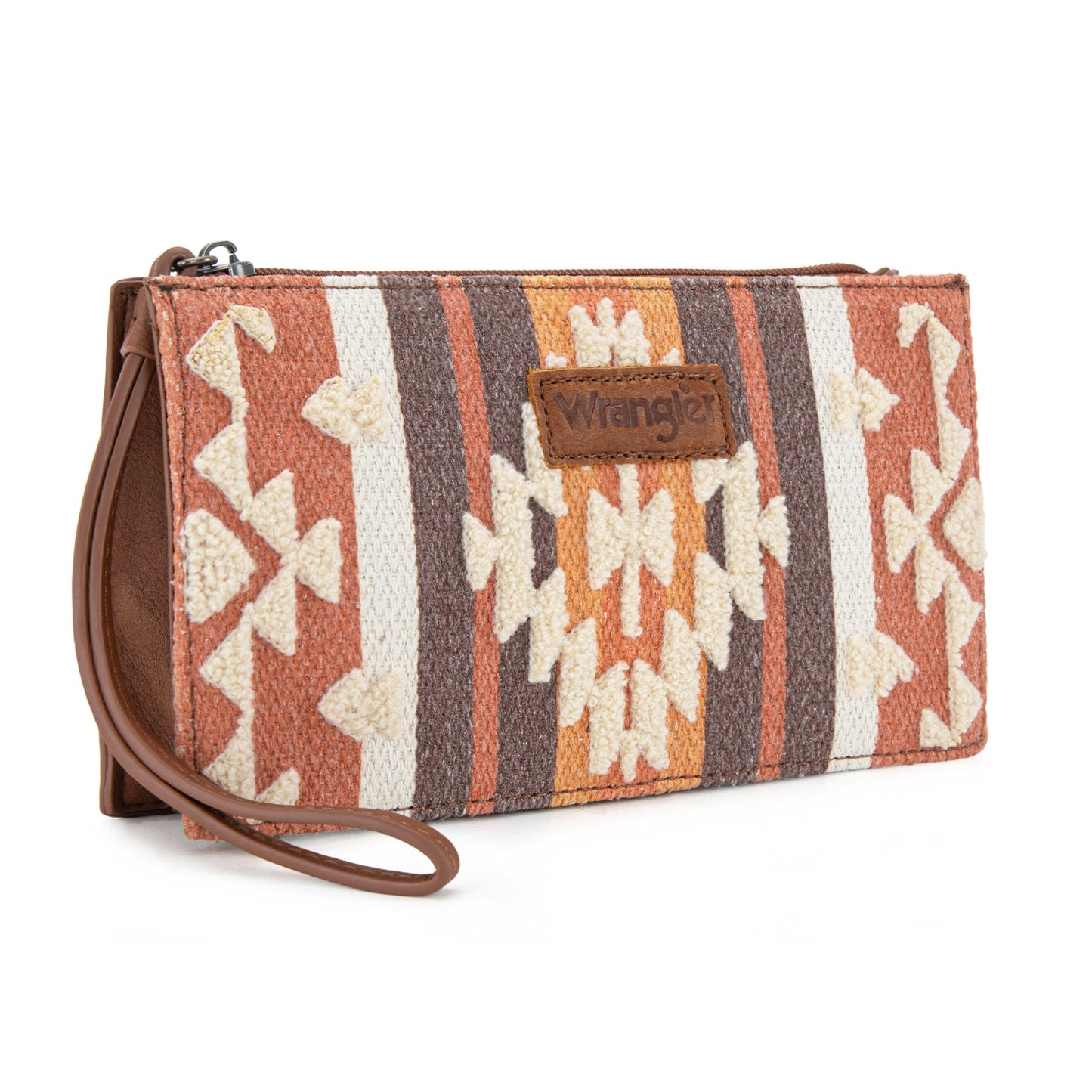 Wrangler Sherpa Aztec Canvas Clutch - Brown