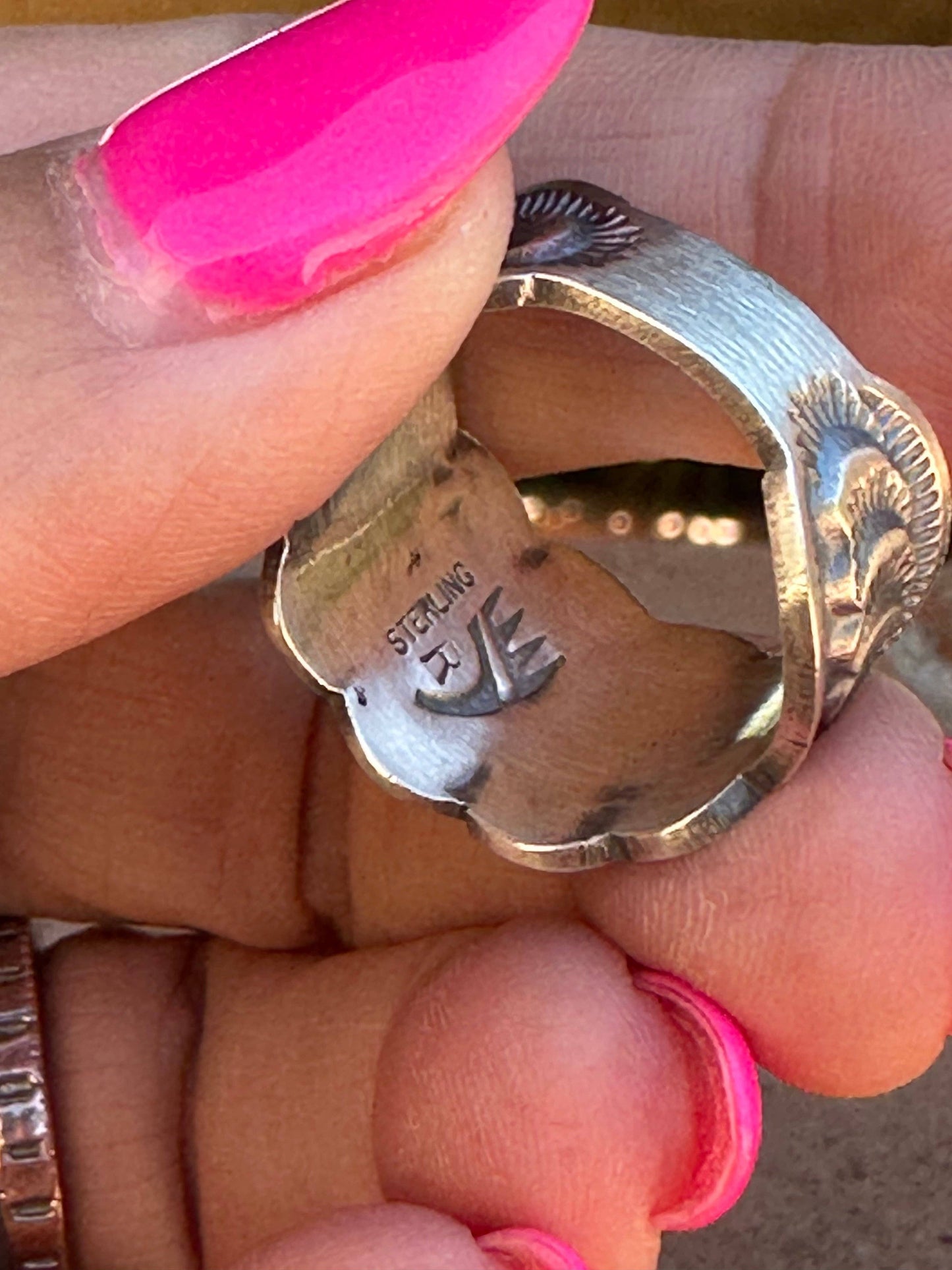 The Cassidy Sterling Flower Cigar Band Ring: 7 Ring 112