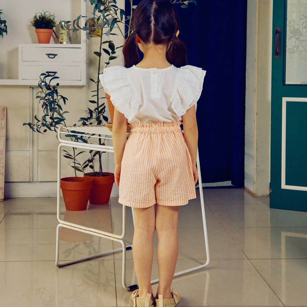 Ruffled Eyelet Angel Sleeve T-Shirt