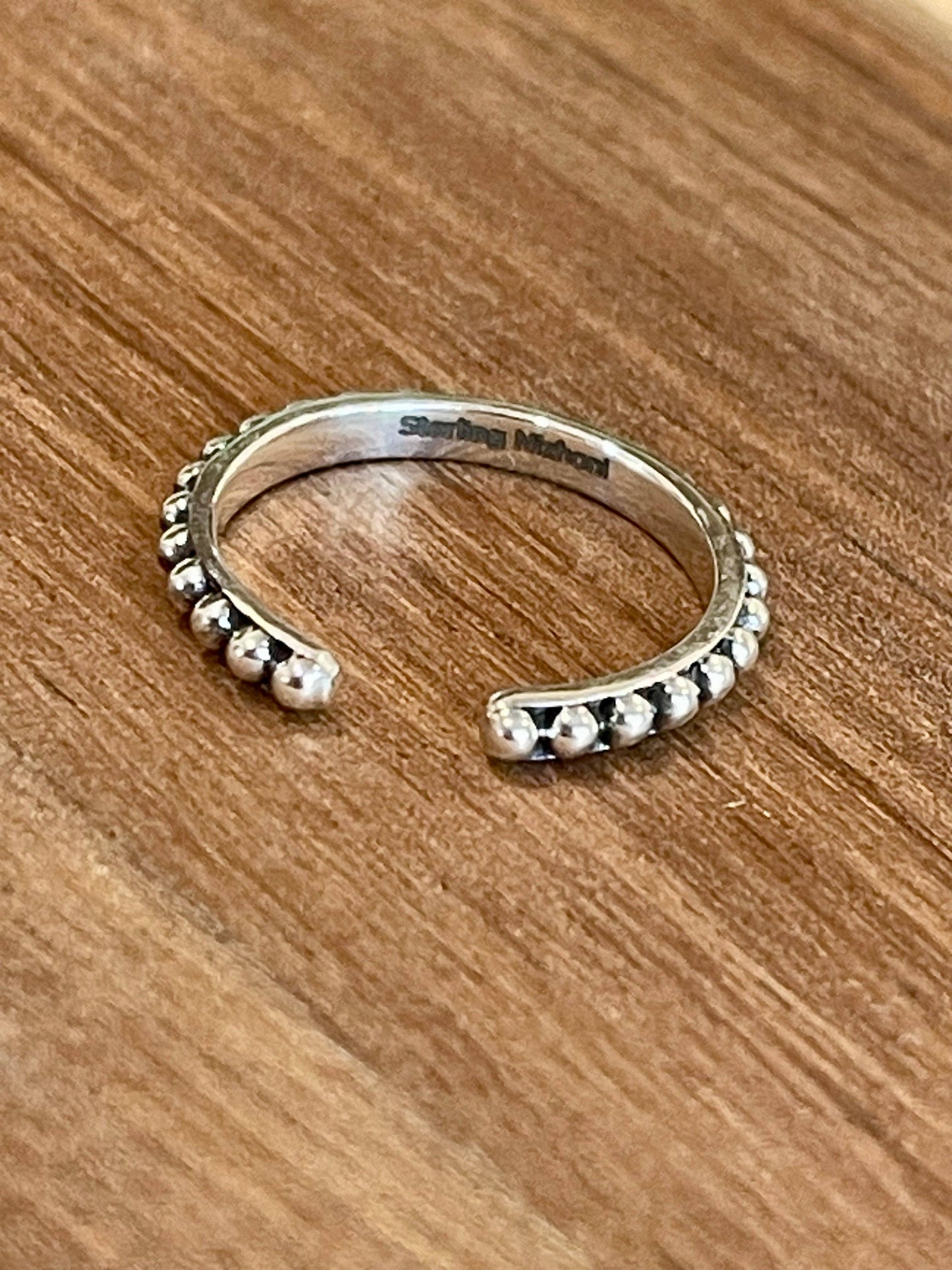 Beautiful Handmade 2mm Sterling Silver Adjustable Ring ring 123