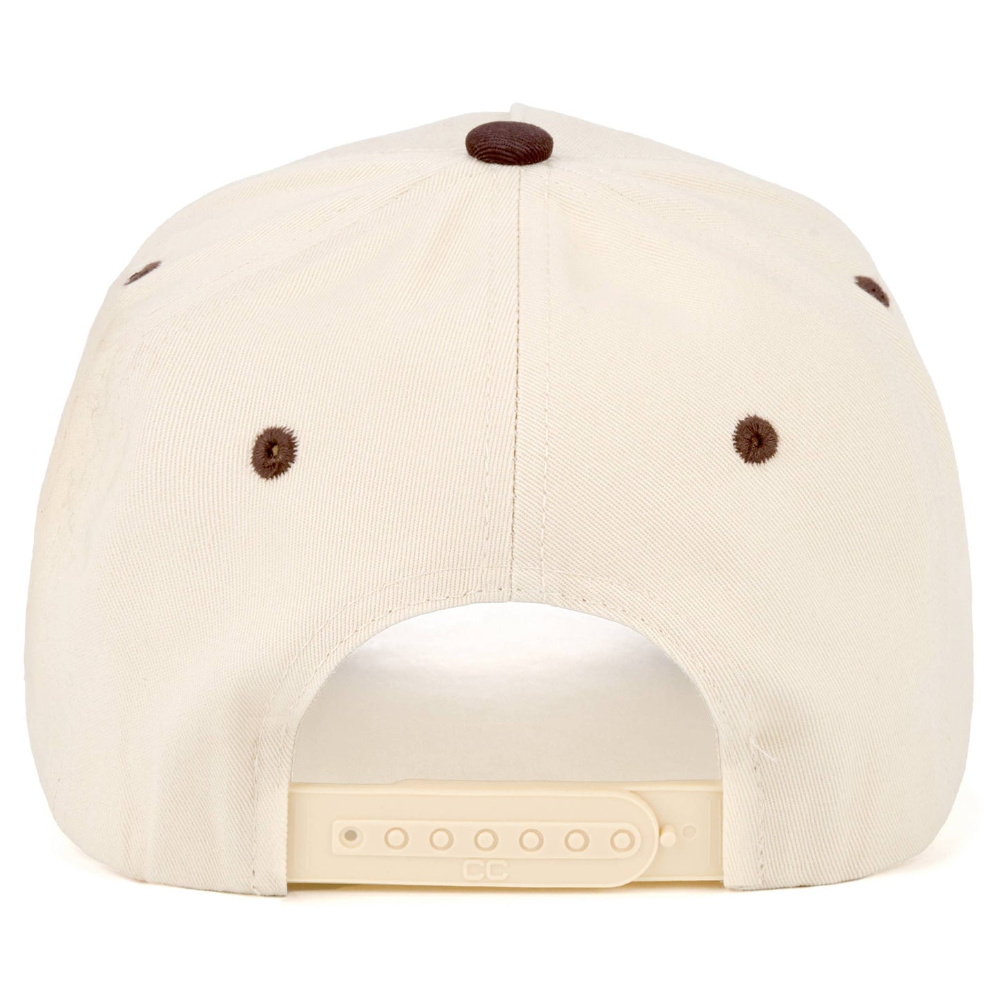 HE'S FARMING Letter Embroidered Two Tone Trucker Hat: Brown