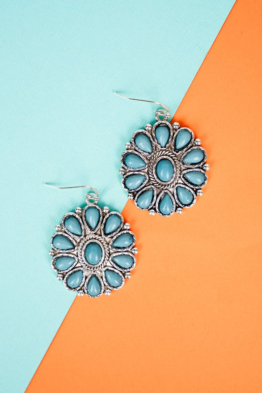TURQUOISE COLBY CONCHO EARRINGS