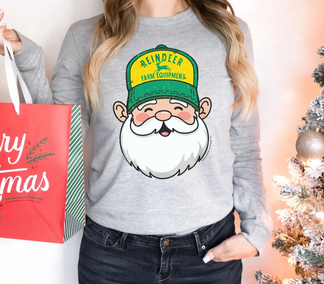 Reindeer Farm Equipment Long Sleeve