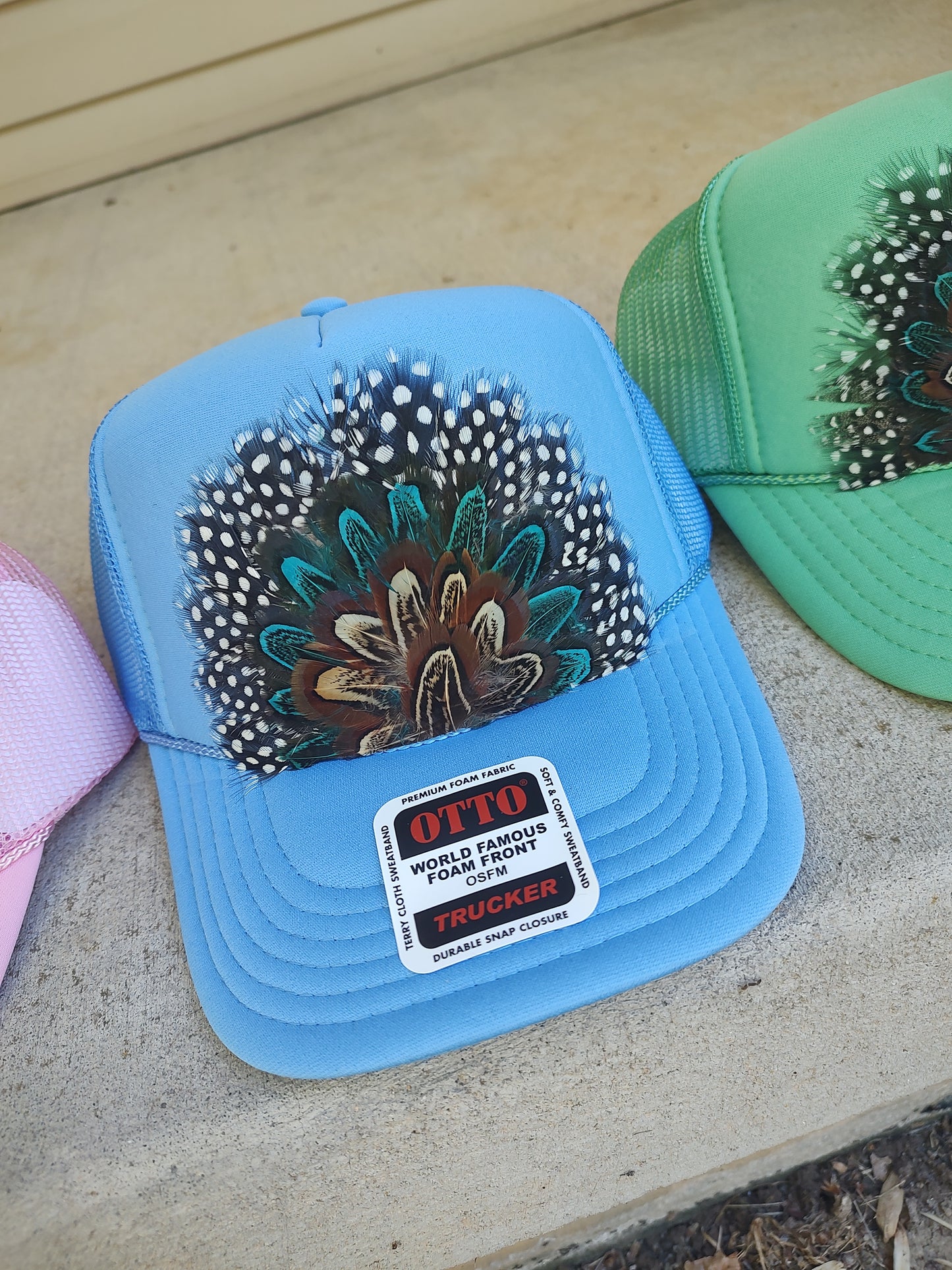 Feather Trucker Hats