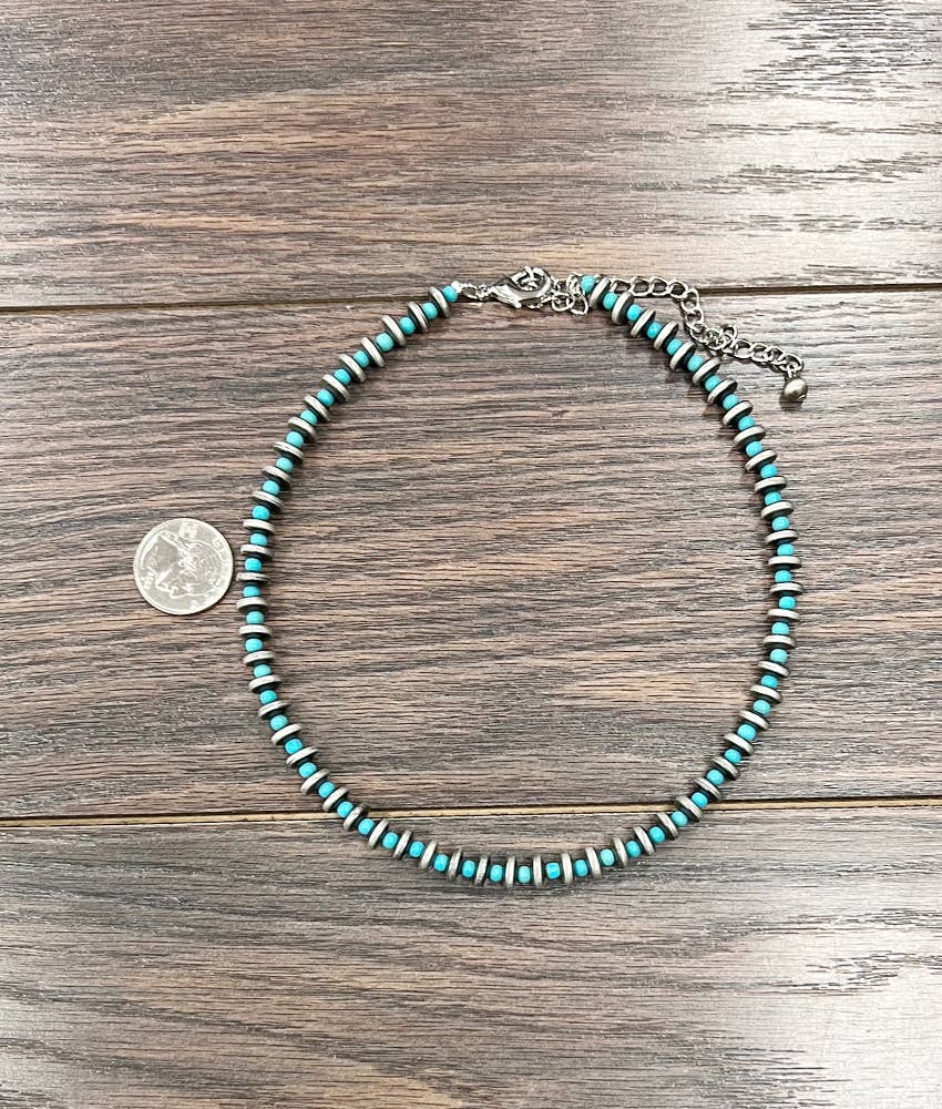 738467, 16" Rondelel Western Bead Necklace