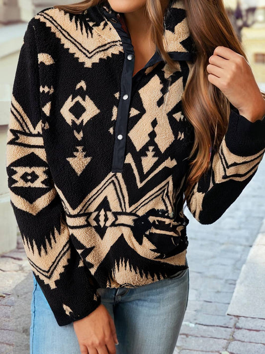 Western Half Zip Plush Sweatshir