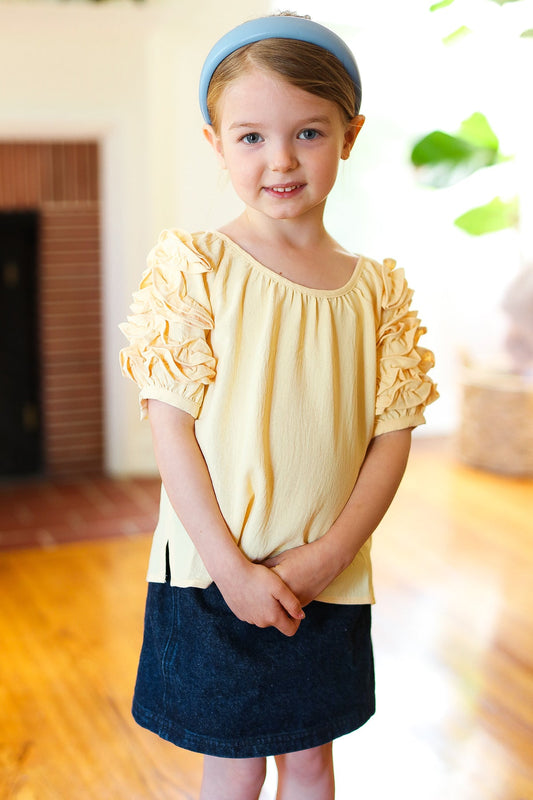 Kids Banana Ruffle Sleeve Blouse