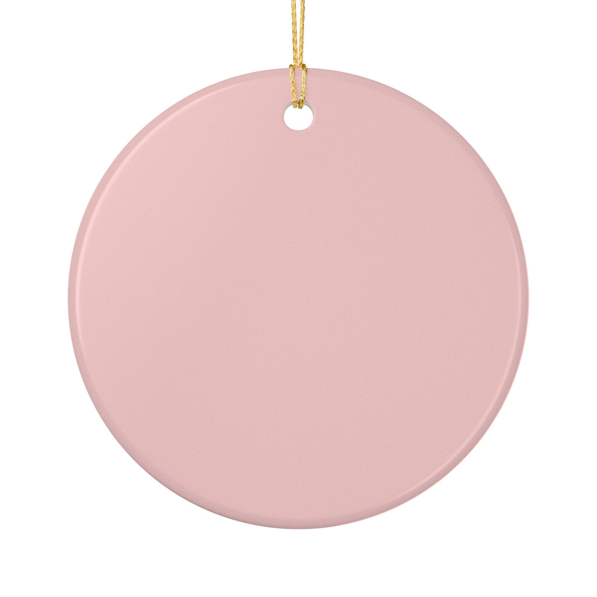 Pink Christmas Cow Ceramic Ornament