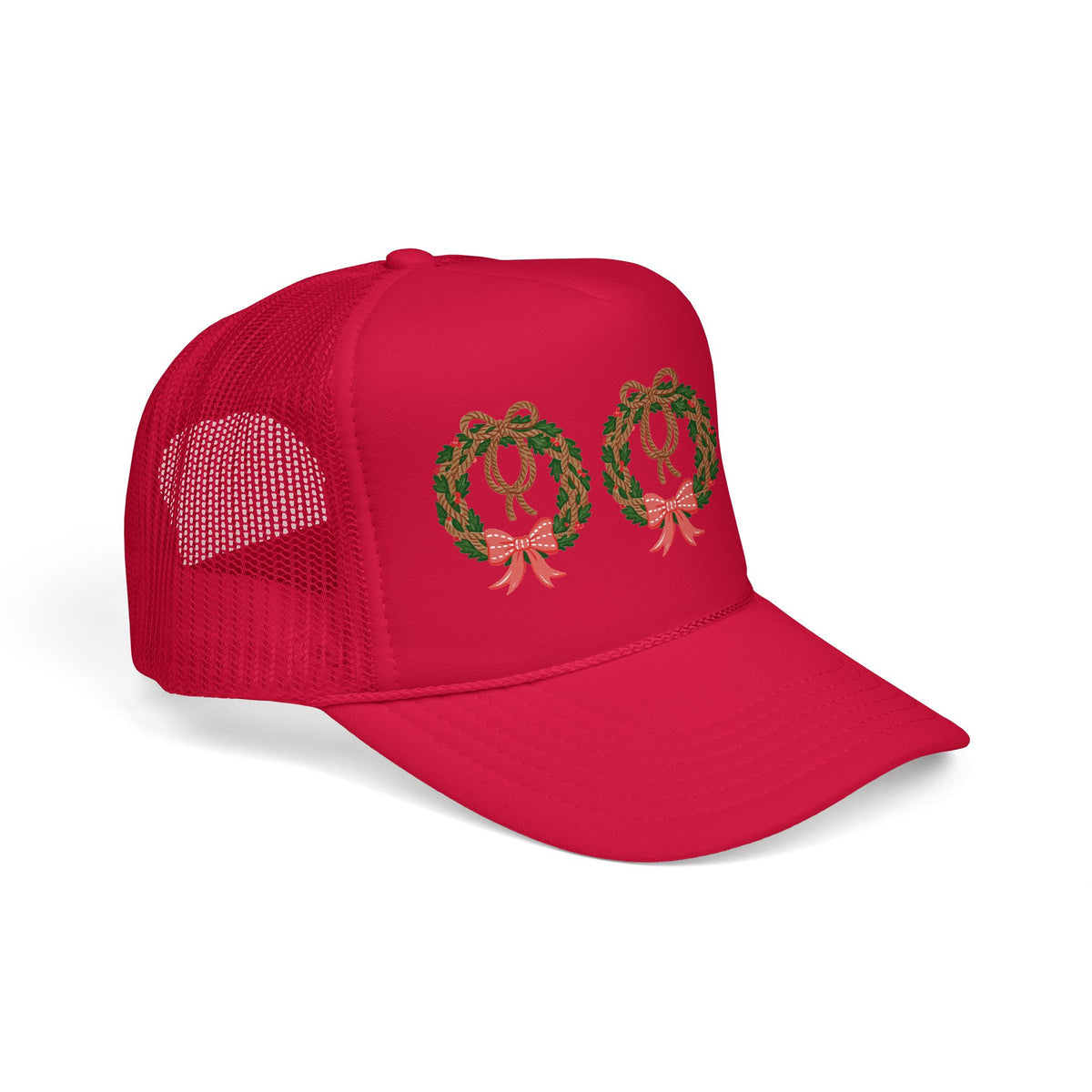 Vintage Christmas Wreath Foam Trucker Hat