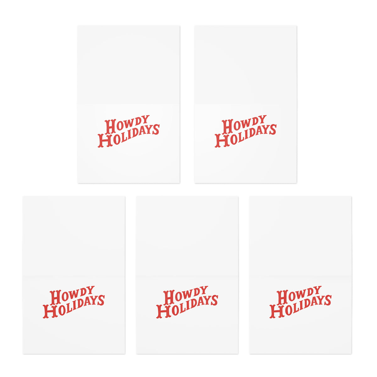 Christmas Greeting Cards 5-Pack, Vintage Western Holiday Designs