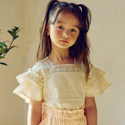 Square Neck Tiered Wide Sleeve