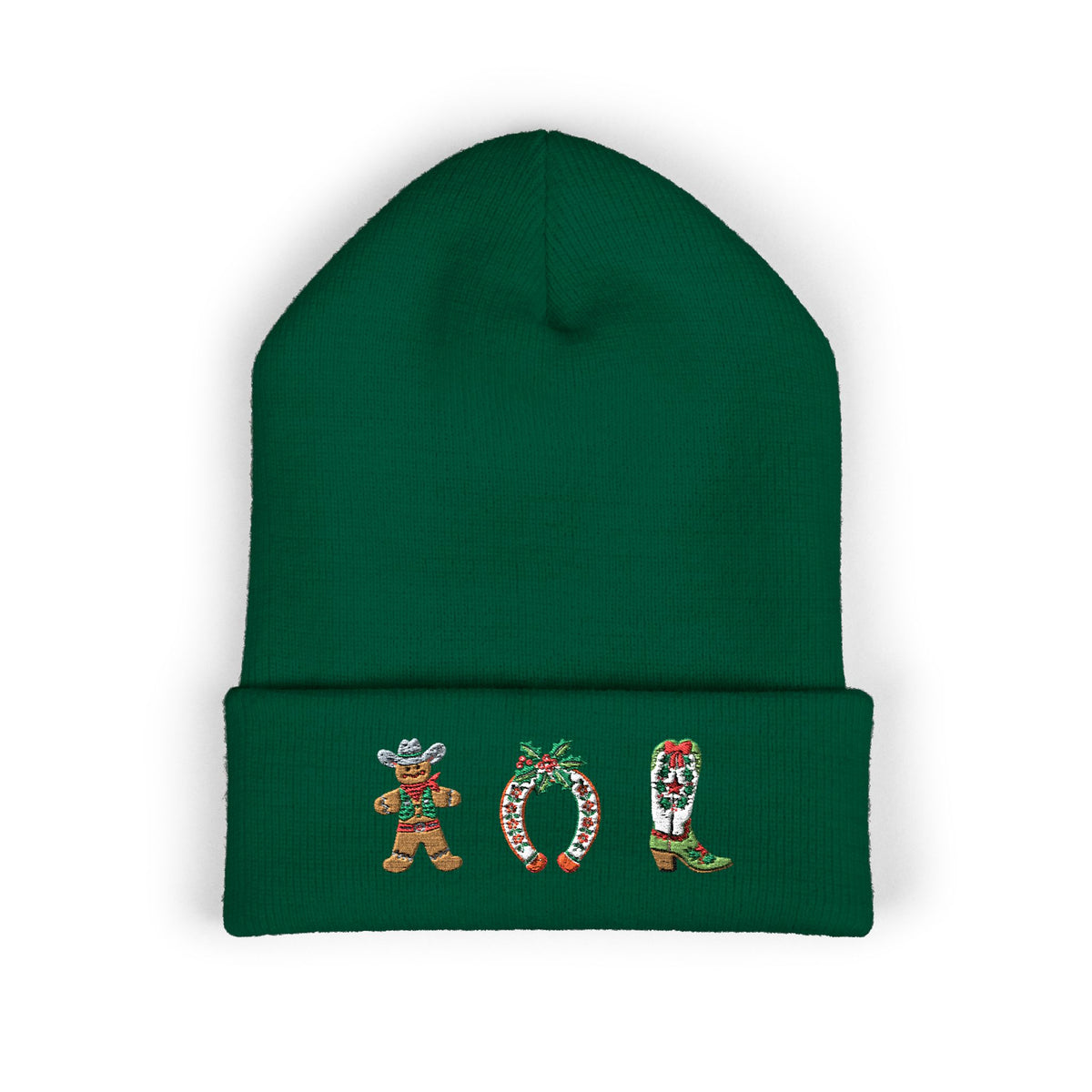 Noel Christmas Embroidered Cuffed Beanie