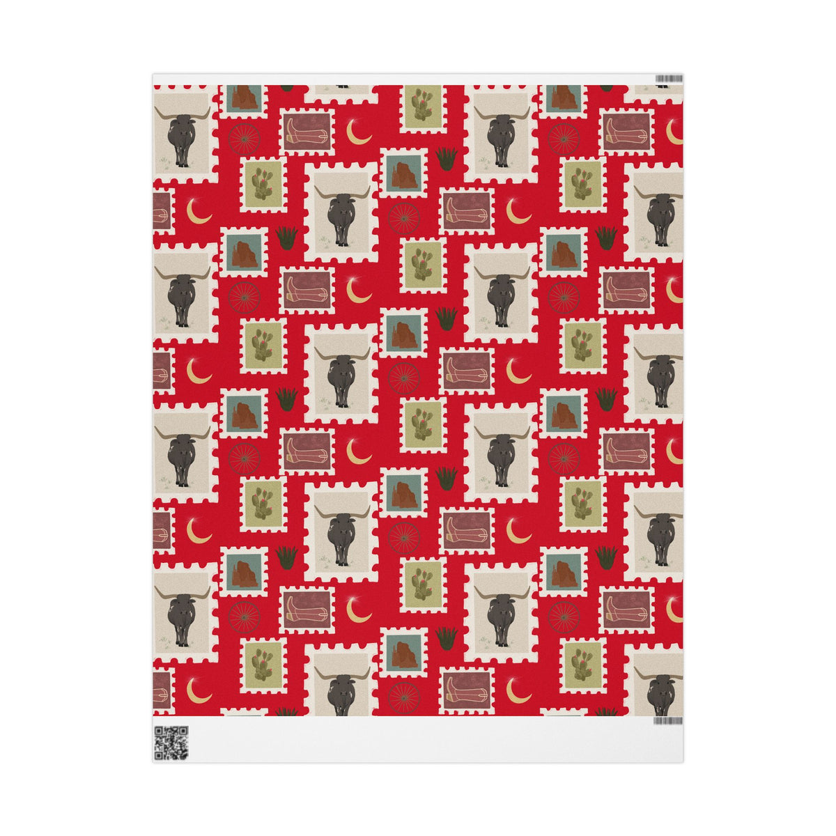 Western Stamp Wrapping Paper