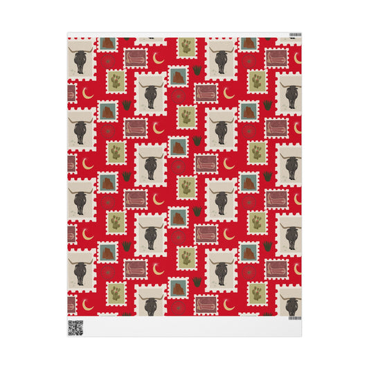 Western Stamp Wrapping Paper