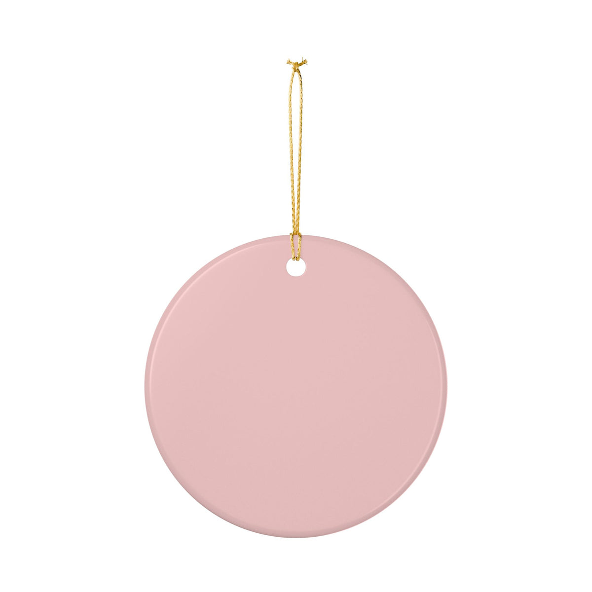 Pink Christmas Cow Ceramic Ornament