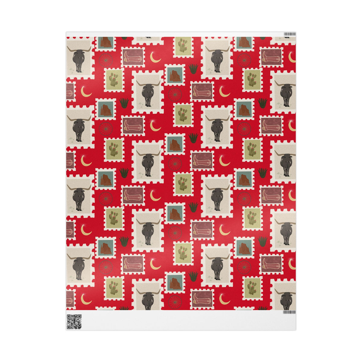 Western Stamp Wrapping Paper