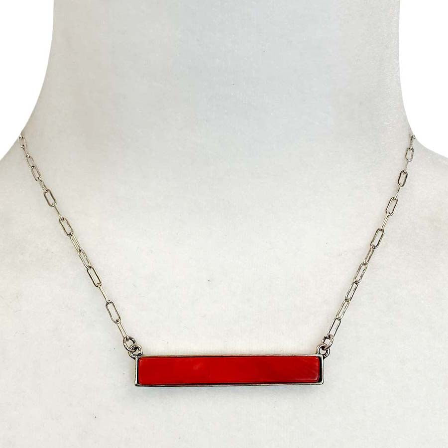 Red Bar Necklace