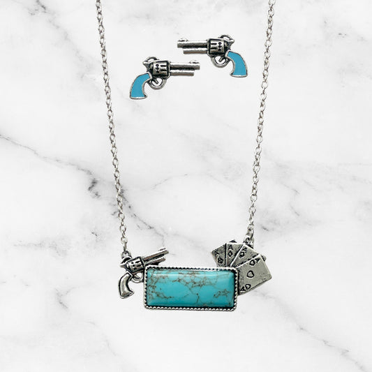 Poker Bar Turquoise Necklace