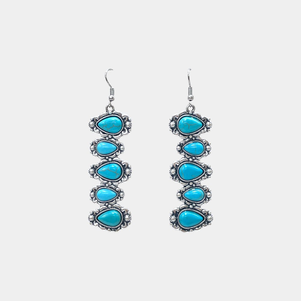 Turquoise Oval Dangle Earrings