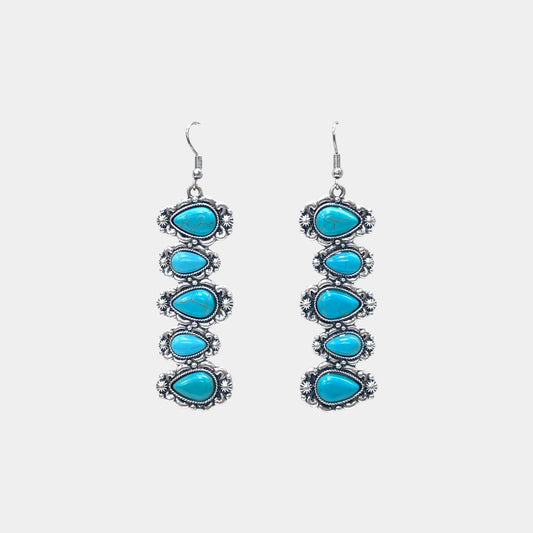 Turquoise Oval Dangle Earrings