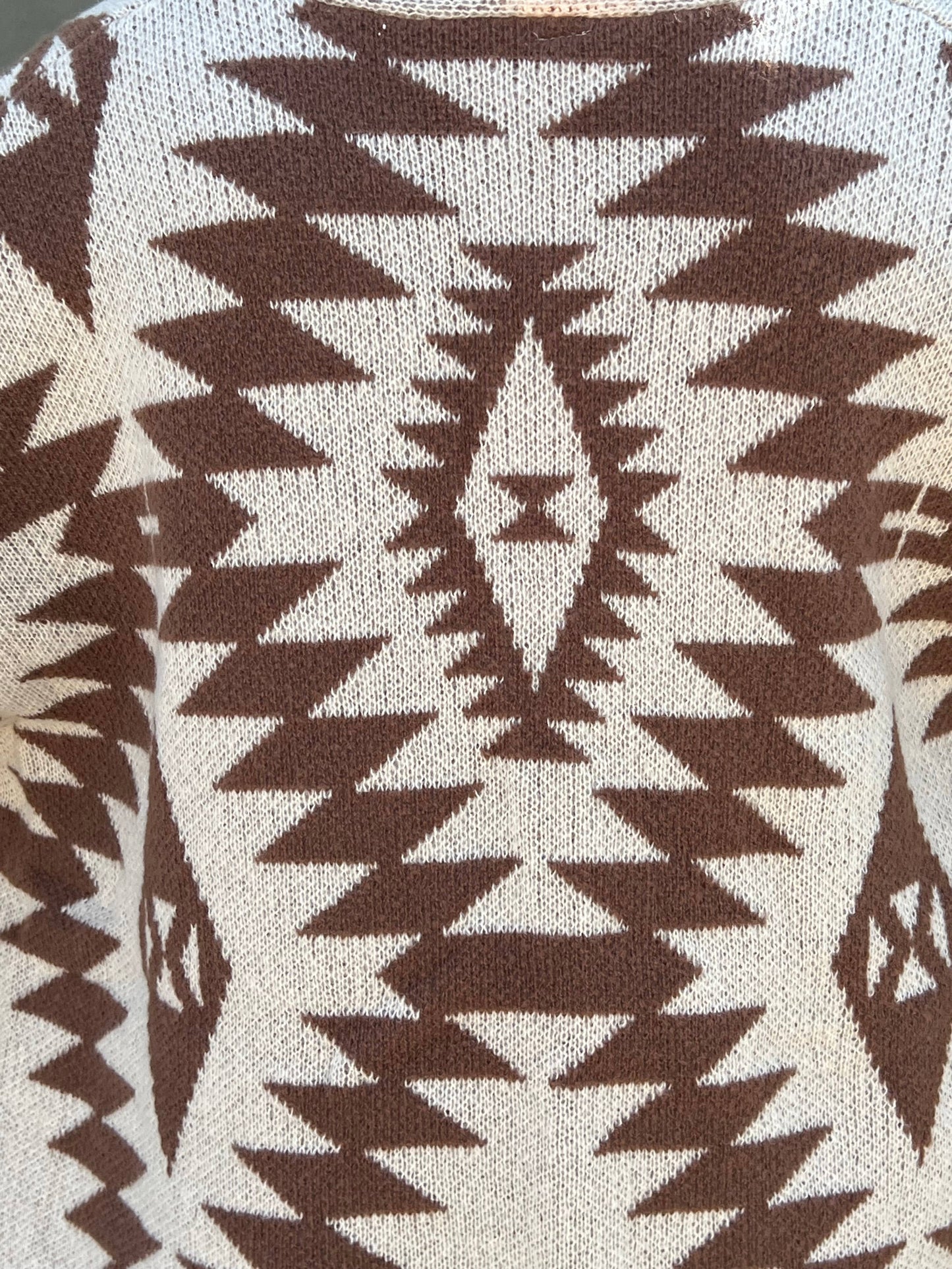 Naomi Wilde | Aztec Styled Cardigan with Large Arms: Brown one size