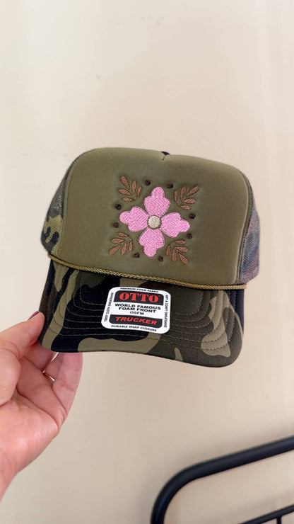 Western Flower Hat - Camo