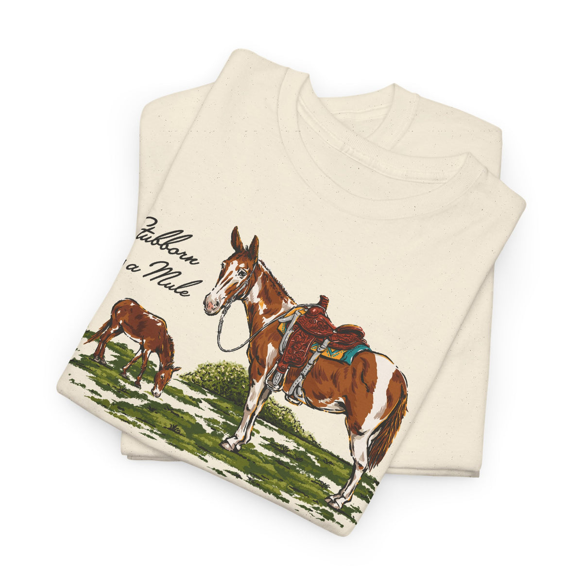 Western Horse & Foal Tee - 'Saddle me a Walk' Graphic T-Shirt