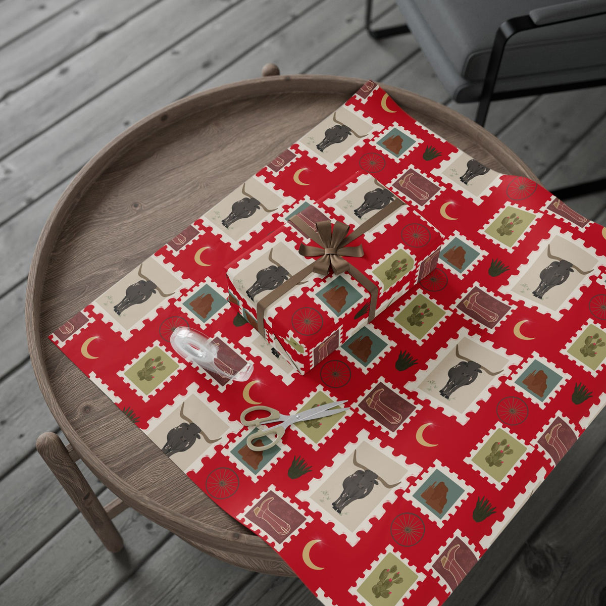 Western Stamp Wrapping Paper