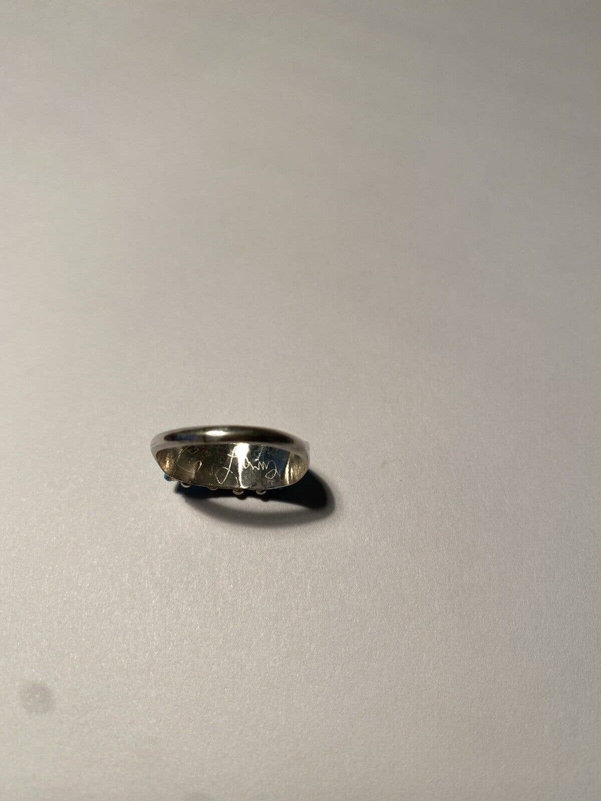 Zuni Sterling Silver & Turquoise 5 Stone Needlepoint Ring we: 7.5 / Turquoise Ring 116