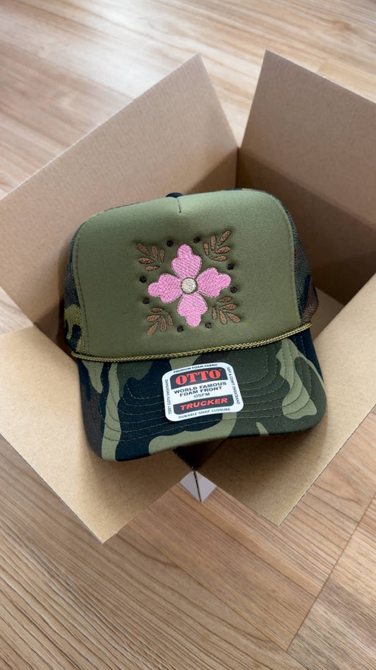Western Flower Hat - Camo