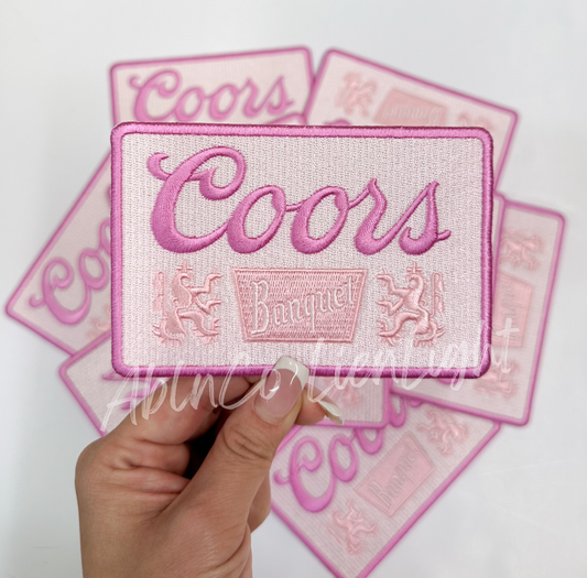 Preppy pink coors patch trucker hat embroidery patches