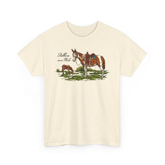 Western Horse & Foal Tee - 'Saddle me a Walk' Graphic T-Shirt