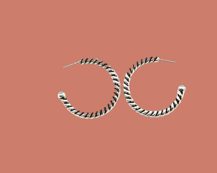 Western Bubble Cord Wire Hoop Earring