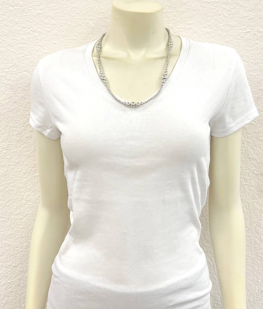 738056, 22" Silver Western Bead Necklace