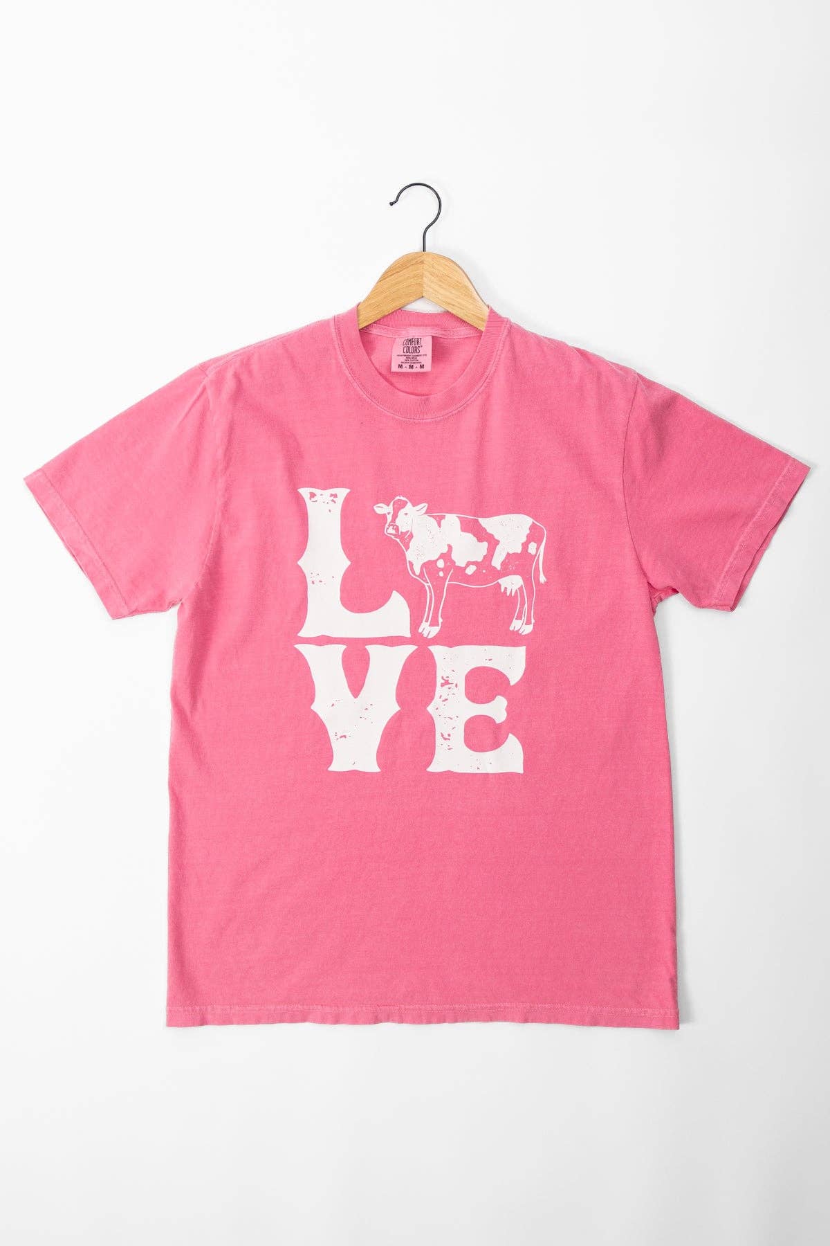 Valentine Cow 'LOVE' Pink Graphic Tee