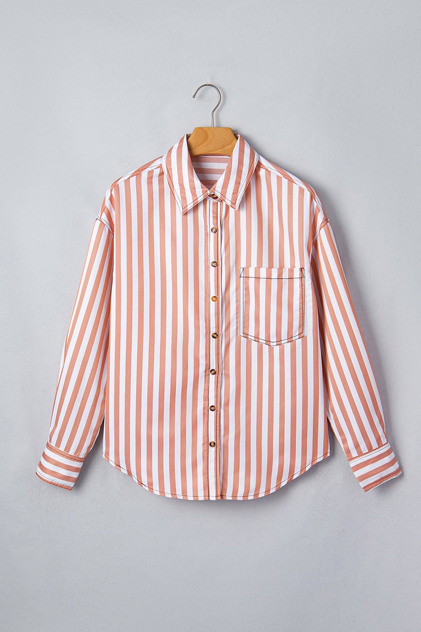 Western Stripe Button Down Long Sleeve Shirt