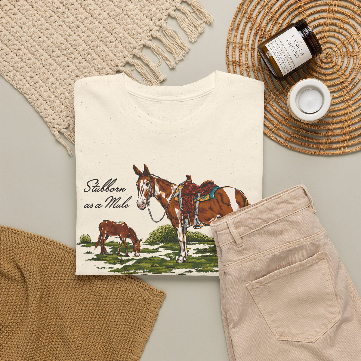 Western Horse & Foal Tee - 'Saddle me a Walk' Graphic T-Shirt