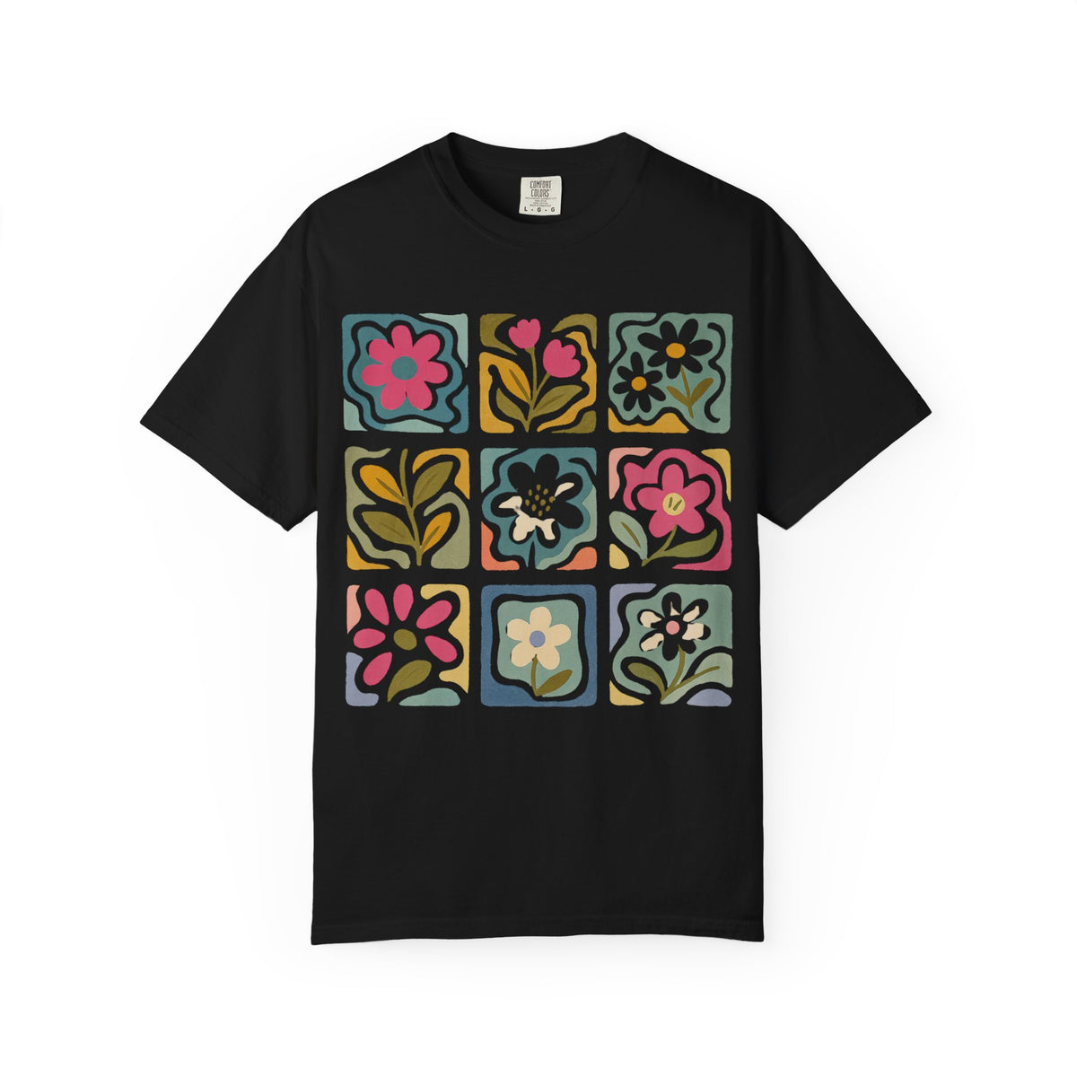 Colorful Retro Floral T-Shirt