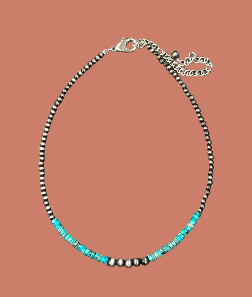734390, 15" Western 4mm Gemstone Necklace
