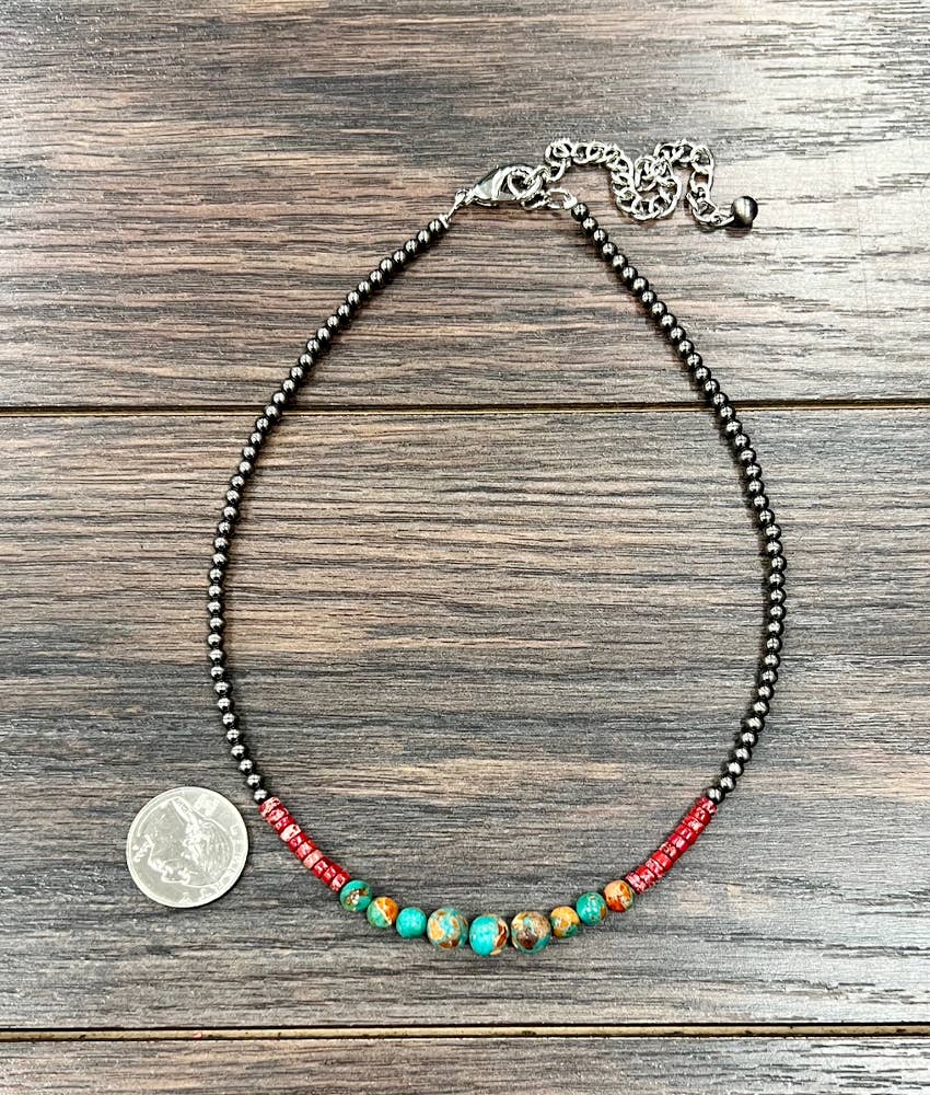 739593, 16" Polish Western Gemstone Necklace